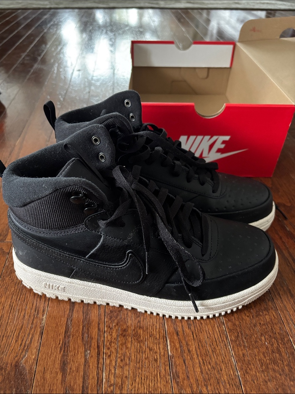 Nike Men’s Court Vision Mid Winter.  High-Top Sneakers. Weatherproof